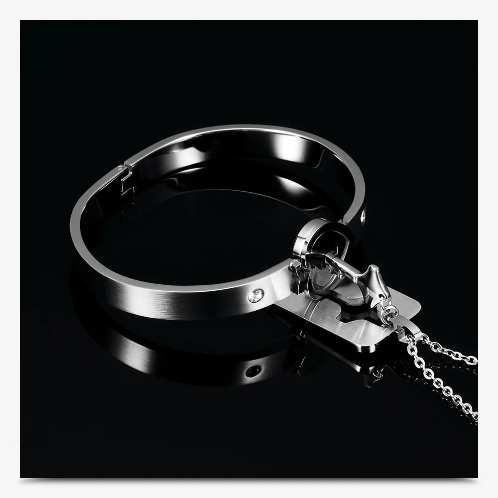 Herzschlüssel" Partner-Halskette mit Schloss-Anhänger