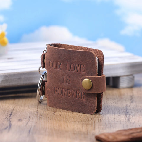 JewelOra Personalisierte Custom Foto Mini Album Schlüsselanhänger  Papier Bild Schlüsselanhänger für Frauen