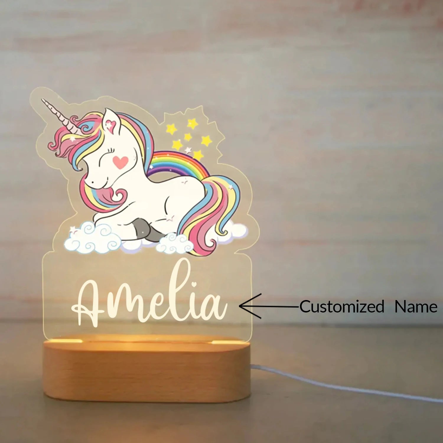 Personalisierte Tier-Nachtlichter für Kinder: Acryllampen mit individuellem Namen