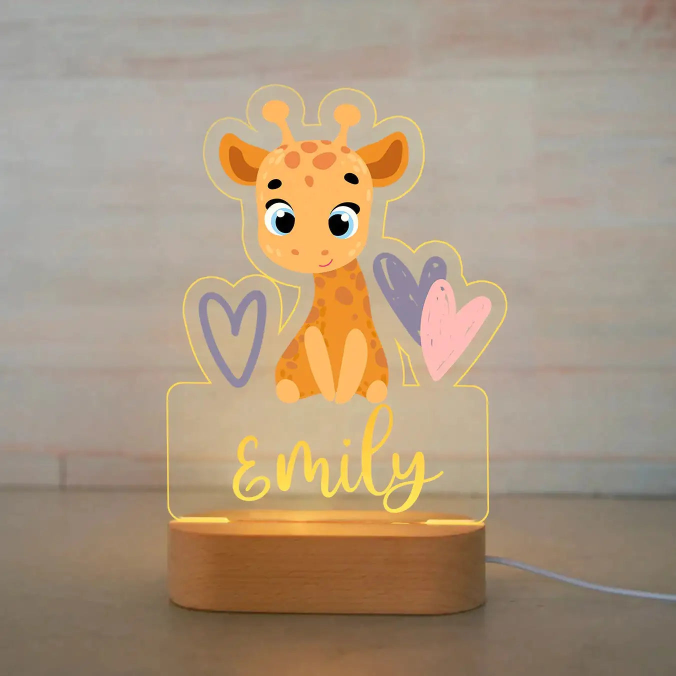 Personalisierte Tier-Nachtlichter für Kinder: Acryllampen mit individuellem Namen
