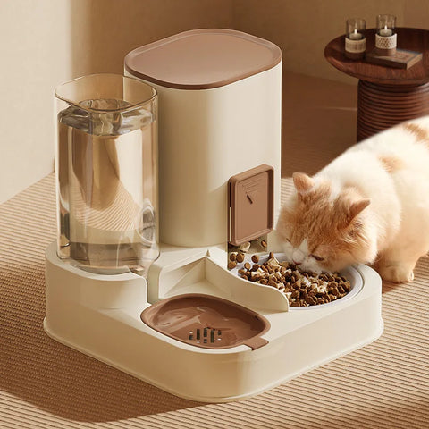 Kimpets Pet Cat Automatic Feeder & Drinking Water - Große Kapazität für Trocken- und Nassfutter - Automatischer Fütterer und Wasserspender für Katzen - Pet Supplies
