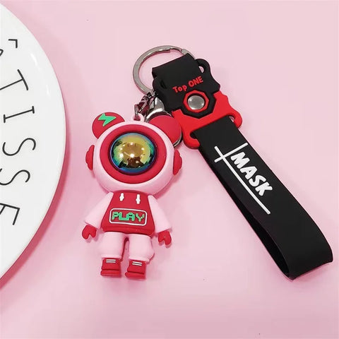 Niedlichen Blitz Bär Schlüsselanhänger Cartoon Astronaut Bär Puppe
