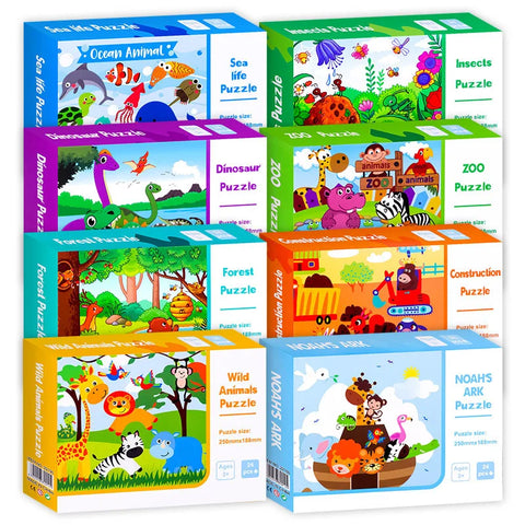 24 Stück bunte Holz puzzles für Kleinkinder