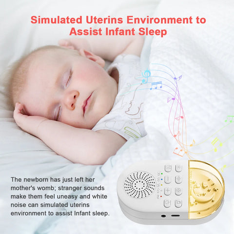 Tragbares Weißrausch-Babyschlafgerät: 24 Klänge, sanftes Atemlicht, Timer für Baby, Erwachsene, Büro und Reisen