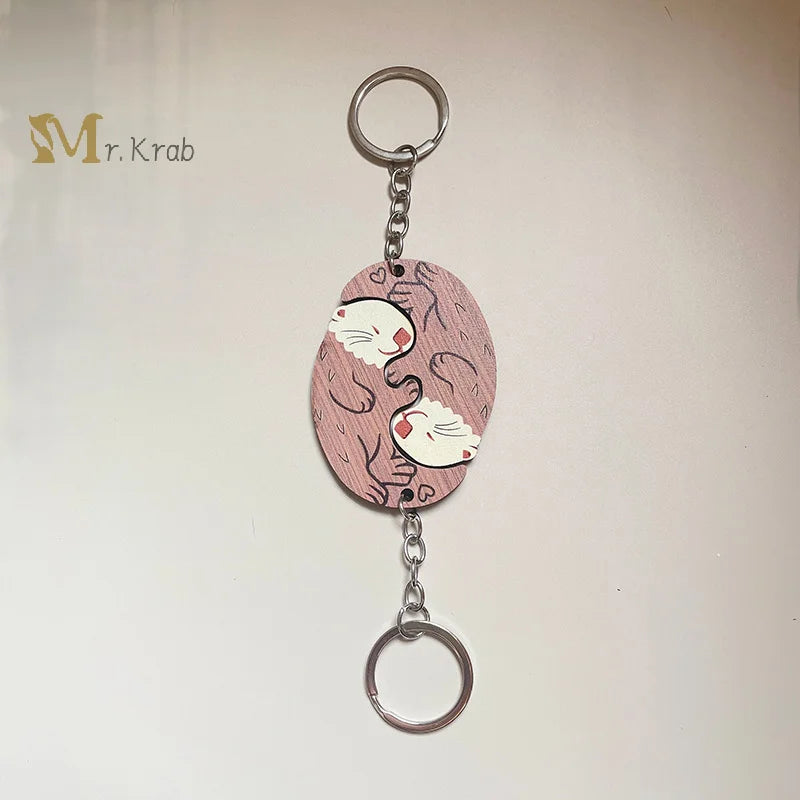 Personalisierte Gravur Schlüsselanhänger Otter geformt niedliches Geschenk für Valentinstag